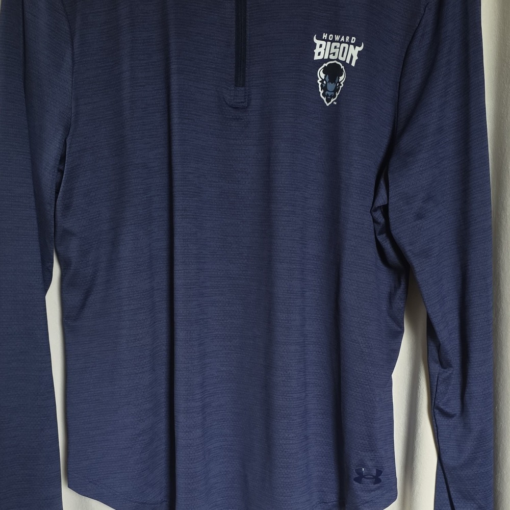 Howard Bison Under Armour Womens XL HeatGear  1/4 Zip Long Sleeve  XL Navy Blue